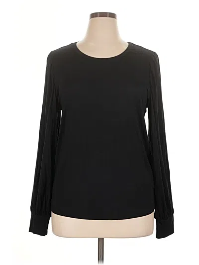 Pre-owned Modcloth Long Sleeve Top Black Crew Neck Tops