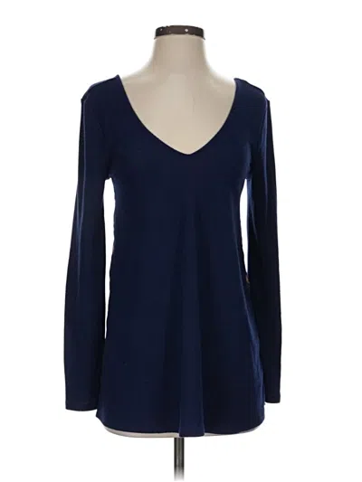Pre-owned Modcloth Long Sleeve Top Blue Sweetheart Neckline Tops