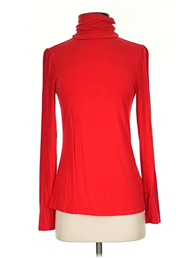 Pre-owned Modcloth Long Sleeve Top Red Turtleneck Tops