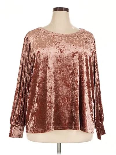 Pre-owned Modcloth Long Sleeve T-shirt In Burgundy