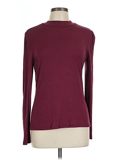 Pre-owned Modcloth Long Sleeve Turtleneck In Burgundy