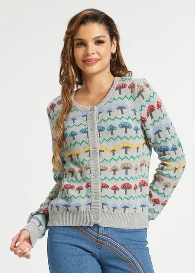Modcloth Old Soul Classic Cardigan In Mushroom Meadow