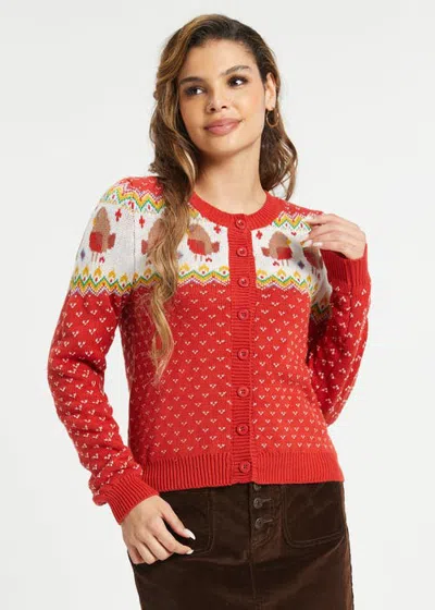 Modcloth Old Soul Classic Cardigan In Robin Redbreast