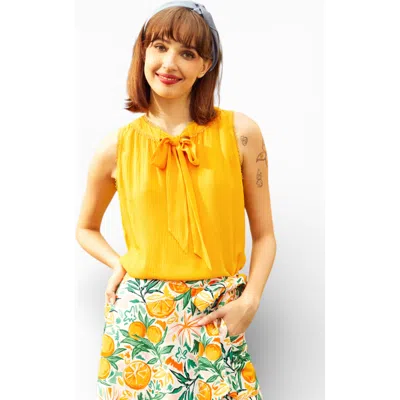 Modcloth Picnic Perfect Tie-neck Top