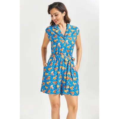 Modcloth Read It & Steep Romper In Blue