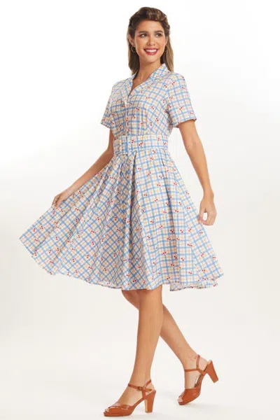 Modcloth Rustic Elegance Fit & Flare Shirt Dress In Cherry Plaid