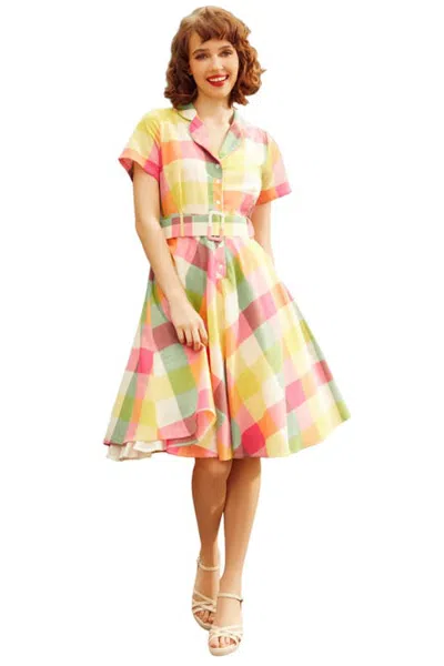 Modcloth Rustic Elegance Fit & Flare Shirt Dress In Pink Plaid