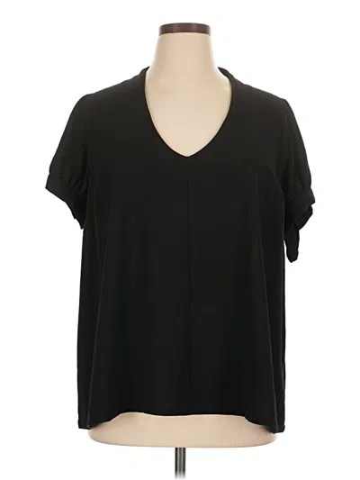 Pre-owned Modcloth Short Sleeve Blouse In Black