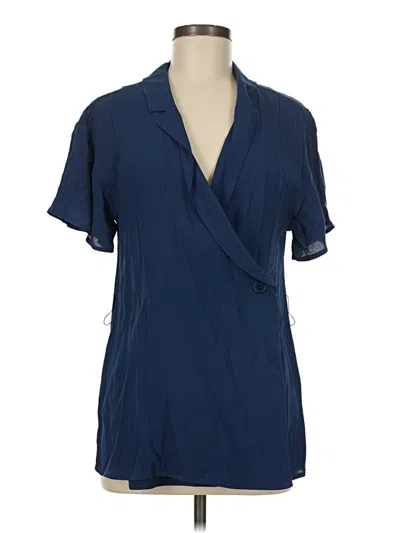 Modcloth Short Sleeve Blouse In Blue
