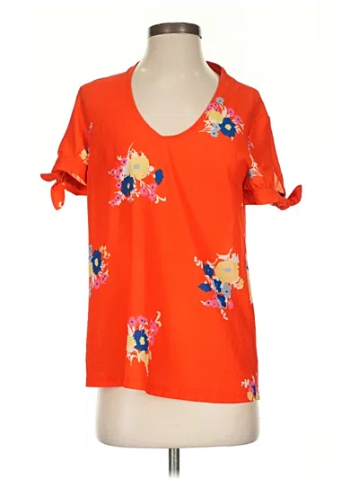Pre-owned Modcloth Short Sleeve Blouse In Orange