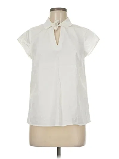 Pre-owned Modcloth Short Sleeve Blouse In White