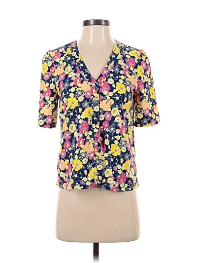 Pre-owned Modcloth Short Sleeve Blouse In Yellow