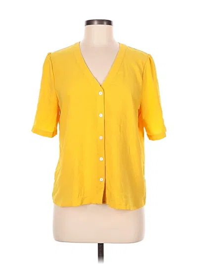 Pre-owned Modcloth Short Sleeve Blouse In Yellow