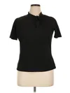 Modcloth Short Sleeve Polo Shirt In Black