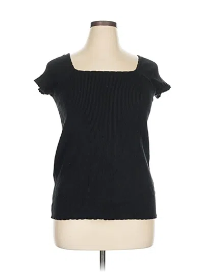 Pre-owned Modcloth Short Sleeve T-shirt In Black
