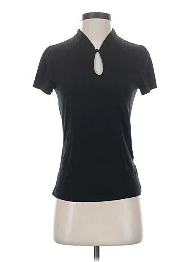 Pre-owned Modcloth Short Sleeve Top Black Keyhole Neckline Tops