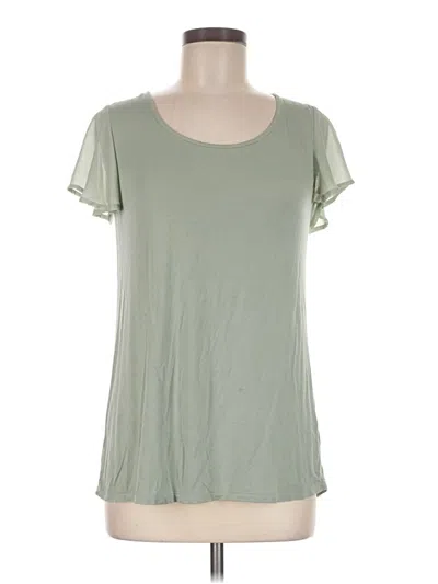 Pre-owned Modcloth Short Sleeve Top Green Scoop Neck Tops