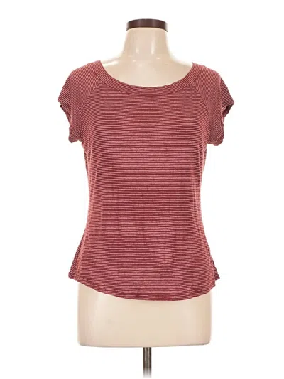 Pre-owned Modcloth Short Sleeve T-shirt In Burgundy