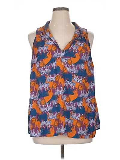 Pre-owned Modcloth Sleeveless Blouse In Blue