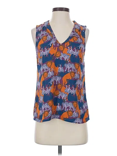 Pre-owned Modcloth Sleeveless Blouse In Blue