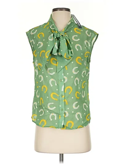 Modcloth Sleeveless Blouse In Green