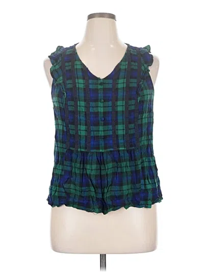 Pre-owned Modcloth Sleeveless Blouse In Green