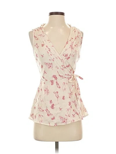 Pre-owned Modcloth Sleeveless Blouse In White