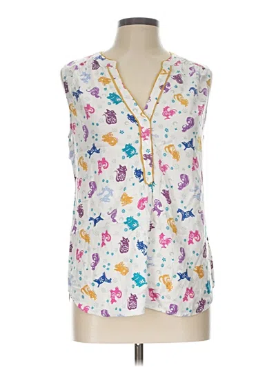 Pre-owned Modcloth Sleeveless Blouse In White