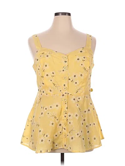 Pre-owned Modcloth Sleeveless Blouse In Yellow