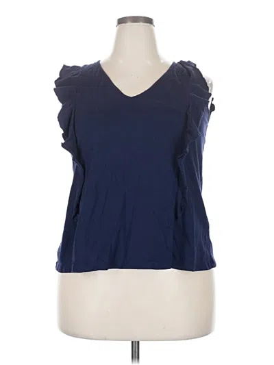 Pre-owned Modcloth Sleeveless Top Blue Sweetheart Neckline Tops