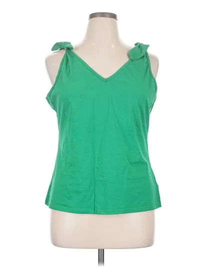 Pre-owned Modcloth Sleeveless Top Green V-neck Tops