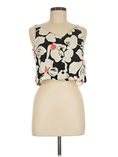 Pre-owned Modcloth Sleeveless Top Ivory Strapless Neckline Tops