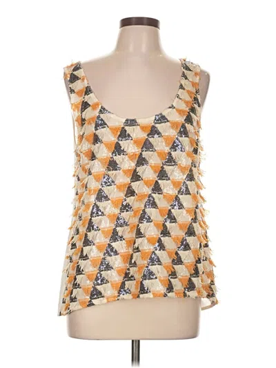 Pre-owned Modcloth Sleeveless Top Orange Square Neckline Tops