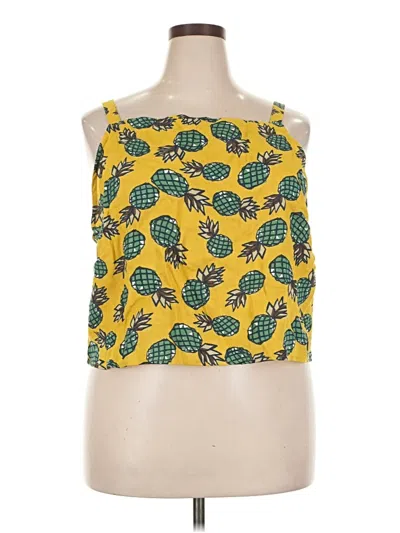 Pre-owned Modcloth Sleeveless Top Yellow Halter Neckline Tops