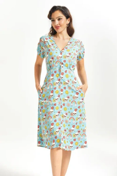 Modcloth Sundae Stunner Button Front Dress In Multi