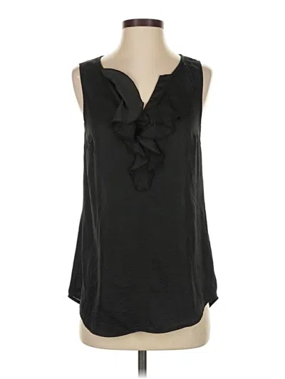 Pre-owned Modcloth Tank Top Black Ruffles Neckline Tops