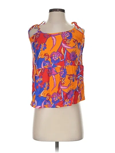 Pre-owned Modcloth Tank Top Orange Strapless Neckline Tops