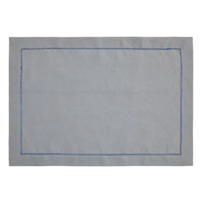 Mode Living Amsterdam Placemats In Blue Hemstitch