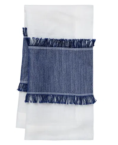 Mode Living Avalon Napkins, Set Of 4 In Navy And White