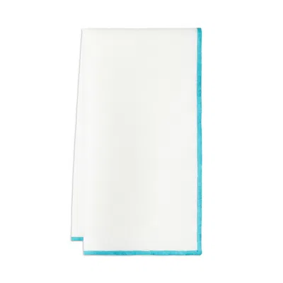 Mode Living Bel Air Linen Napkins, Set Of 4 In Turquoise