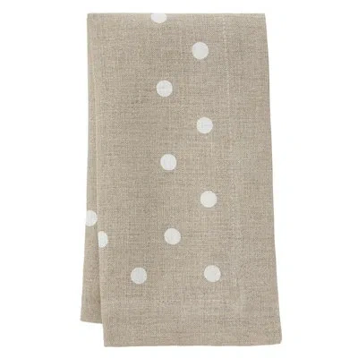 Mode Living Belle 20" Linen Napkin In Beige,white Dots