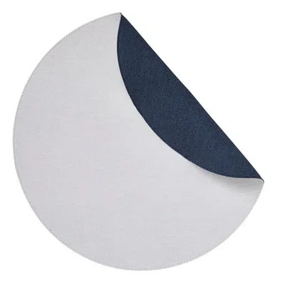 Mode Living Chic Denim Placemats In White,navy