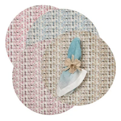 Mode Living Coquette Placemats In Natural,magenta