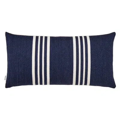 Mode Living Mar Cotton Blend Lumbar Rectangular Pillow Cover In Blue