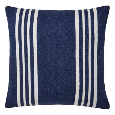 Mode Living Mar Cotton Blend Throw Square Pillow Cover In Blue