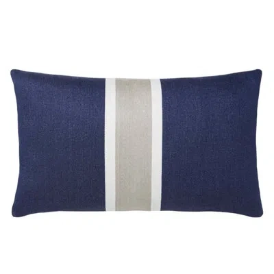 Mode Living Mar Linen Blend Lumbar Rectangular Pillow Cover In Blue
