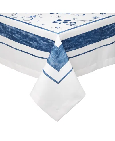 Mode Living Naples Tablecloth, 70 X 70 In Blue And White