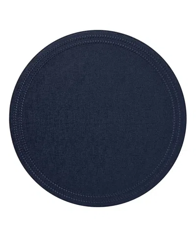 Mode Living Paloma Placemats, Set Of 4 Round In Navy