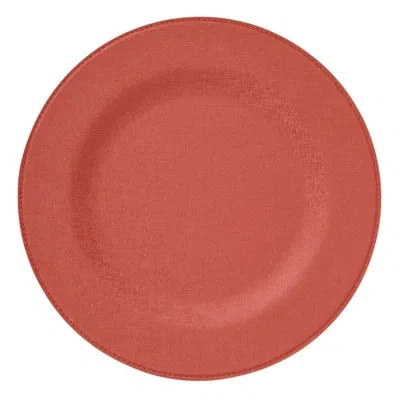 Mode Living Paloma Round 15" Linen Placemat In Red