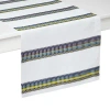Mode Living Sicily Striped Linen Rectangular Table Runner In Blue;white;yellow